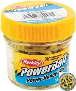 Berkley PowerBait 1 Inch Honey Worm (55 Per Jar) -Fishing Sale Shop main honeyworm yellow 2